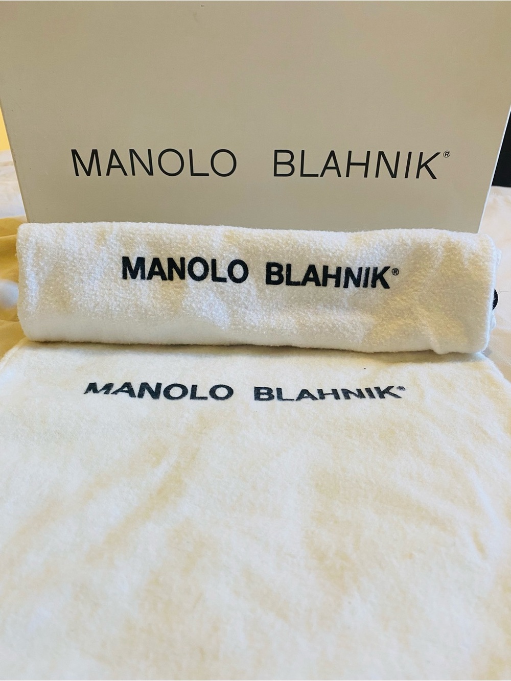 Manolo Blahnik Authentic Original White Branded Packaging Set